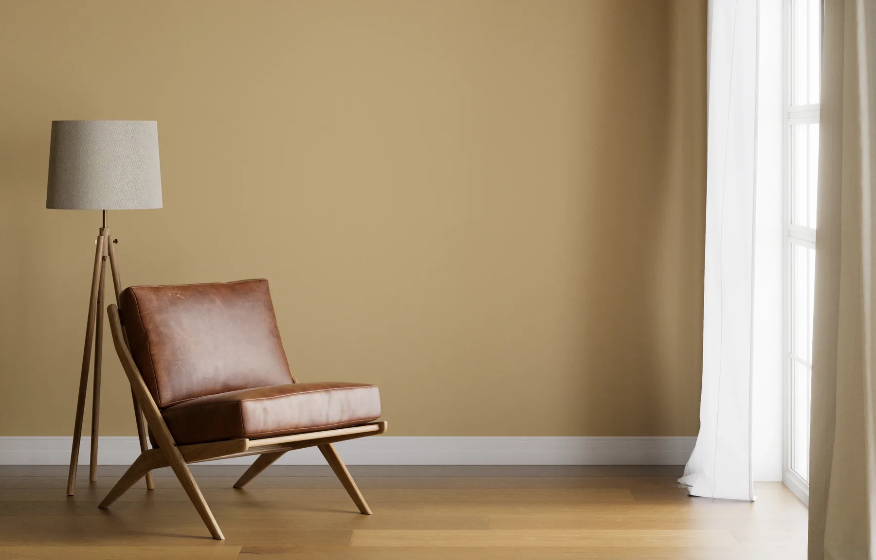 Benjamin Moore Peel-and-Stick Paint Sample by Samplize - Bridgewater Tan (1096) - Adhesive Backing, 9 x 14.75 in, image size:1800x1152